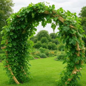 Portal Zieleni - drewniana pergola, podpora dla roślin pnących